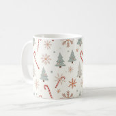 Kawaii Snowflakes-patroon Koffiemok (Voorkant links)