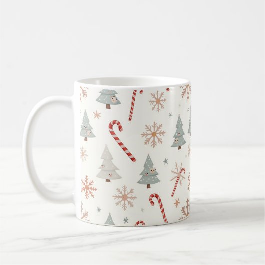 Kawaii Snowflakes-patroon Koffiemok (Links)