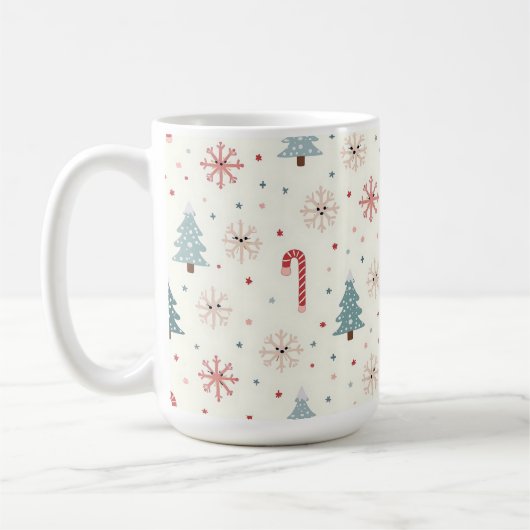 Kawaii Snowflakes-patroon Koffiemok (Links)