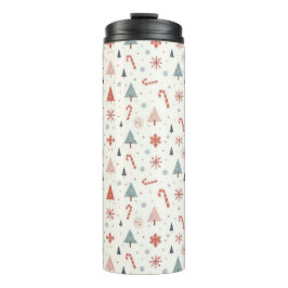 Kawaii Snowflakes-patroon Thermosbeker