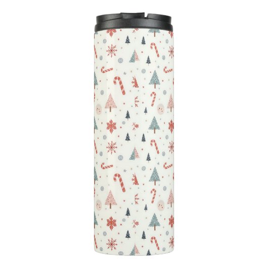 Kawaii Snowflakes-patroon Thermosbeker (Achterkant)