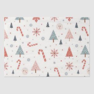 Kawaii Snowflakes-patroon Tissuepapier