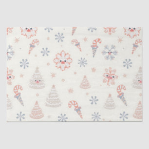 Kawaii Snowflakes-patroon Tissuepapier