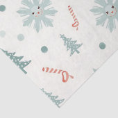 Kawaii Snowflakes-patroon Tissuepapier (Detail)