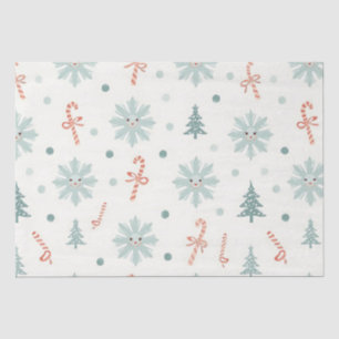 Kawaii Snowflakes-patroon Tissuepapier