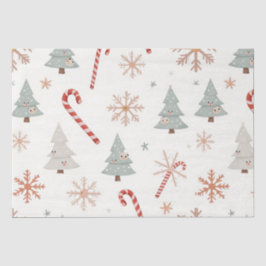 Kawaii Snowflakes-patroon Tissuepapier