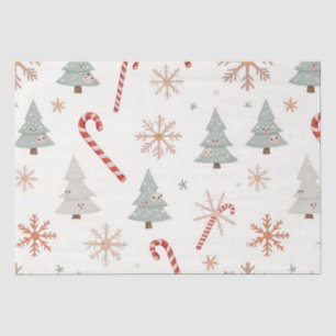 Kawaii Snowflakes-patroon Tissuepapier
