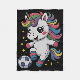 Kawaii Soccer Just Girl Who Loves Unicorns Play Ga Fleece Deken