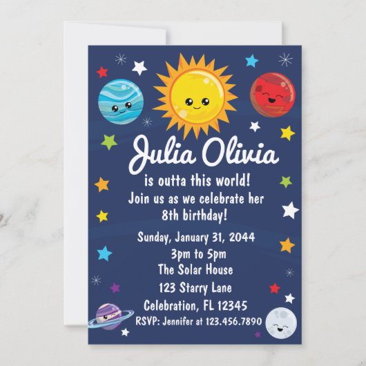 Kawaii Solar System buiten deze werelddag Kaart (Voorkant)