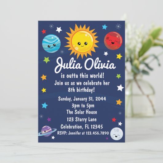 Kawaii Solar System buiten deze werelddag Kaart (Staand voorkant)