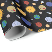 Kawaii Solar System Cadeaupapier (Rol Hoek)
