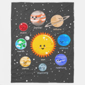Kawaii Solar System fleece deken (Voorkant)