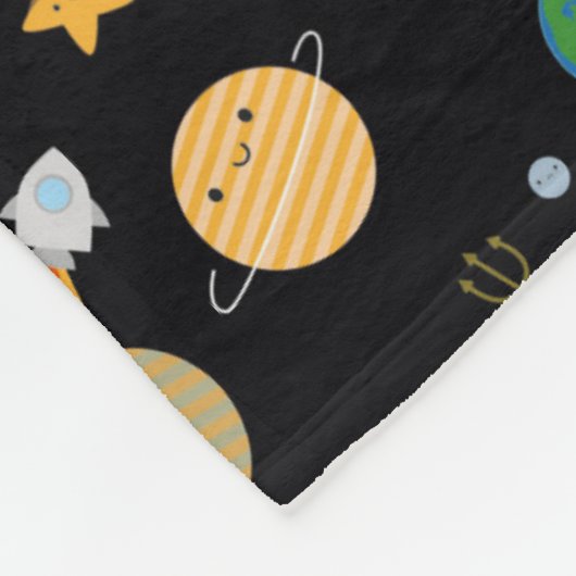 Kawaii Solar System Fleece Deken (Hoek)