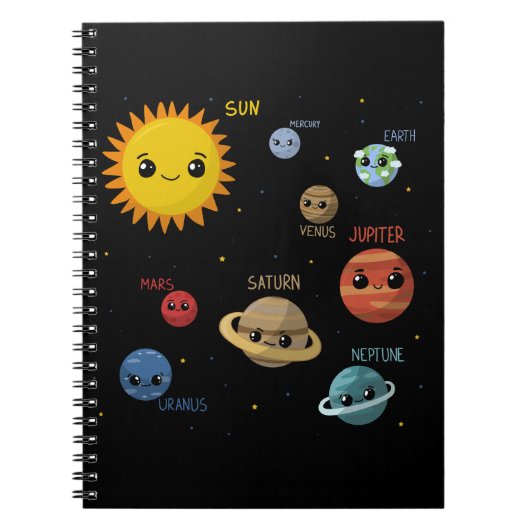 Kawaii Solar System Notitieboek (Voorkant)