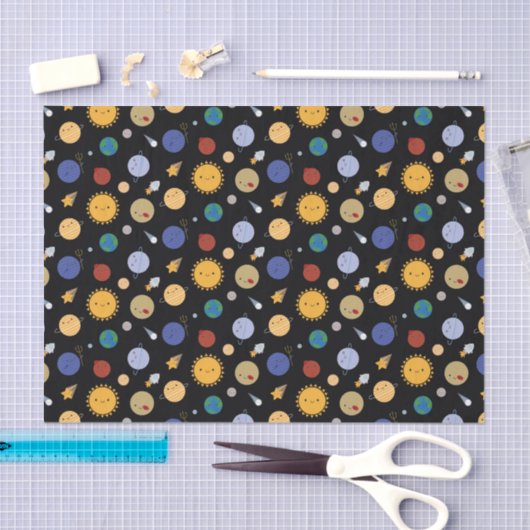Kawaii Solar System Tissuepapier (Craft)