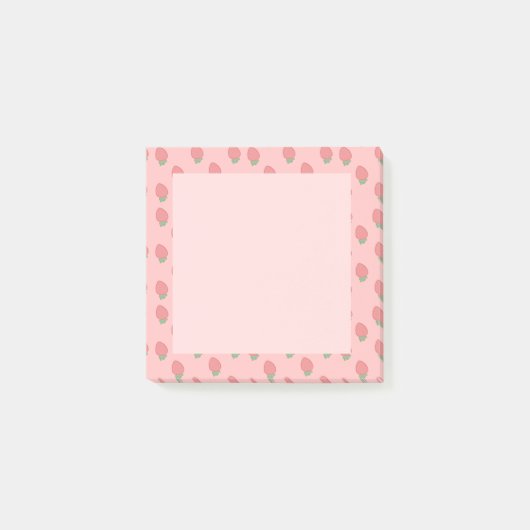 Kawaii Spaanse Roze Aardbeien Post-it® Notes (Voorkant)