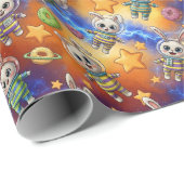 Kawaii Space Bunnies & Donuts Galactic Pattern Cadeaupapier (Rol Hoek)
