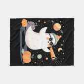 Kawaii Space Ghost Telescope Spooky Halloween Pump Fleece Deken (Voorkant (Horizontaal))