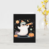 Kawaii Space Ghost Telescope Spooky Halloween Pump Kaart (Gele Bloem)
