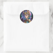 Kawaii Space Warrior Girl Ronde Sticker (Tas)