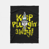 Kawaii Spark Plug Keep Pluggin Away Motivatie R Fleece Deken (Voorkant)