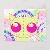 Kawaii speelgoed katgeel animescherm briefkaart (Voorkant)