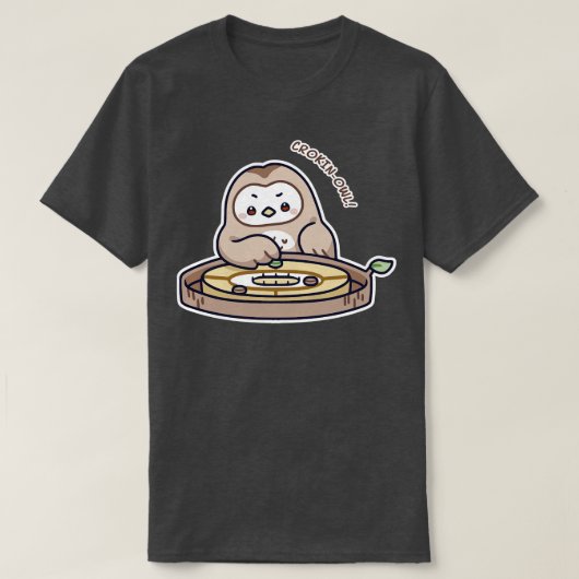 Kawaii Spelletjes Crokinole Uil T-shirt (Design voorkant)