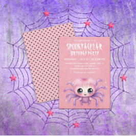 Kawaii Spider Halloween Verjaardagsfeest Kaart