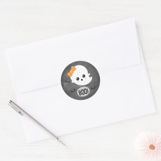 Kawaii spook Halloween Ronde Sticker (Envelop)