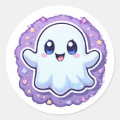 Kawaii spookachtige sticker – Pastel Halloween dec (Voorkant)