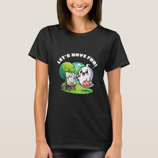 Kawaii spookschilderij in het park t-shirt (Voorkant)