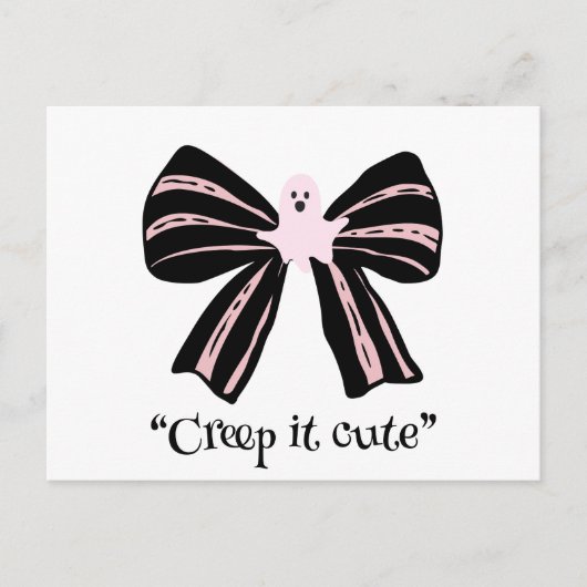 Kawaii Spooky Bow, leuke Halloween Briefkaart (Voorkant)