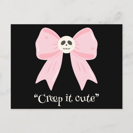 Kawaii Spooky Bow, leuke Halloween Briefkaart (Voorkant)