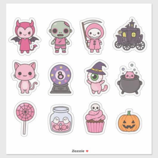 Kawaii Spooky Carriage Sticker Set (Vel)