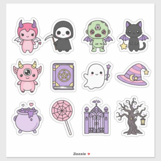 Kawaii Spooky & Cute Halloween Sticker Pack (Vel)