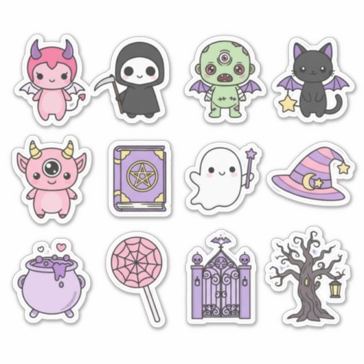 Kawaii Spooky & Cute Halloween Sticker Pack (Voorkant)