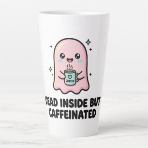 Kawaii spooky grapfig dood van binnen maar vol caf latte mok