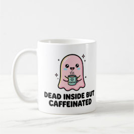 Kawaii spooky grapig dood van binnen maar vol cafe koffiemok