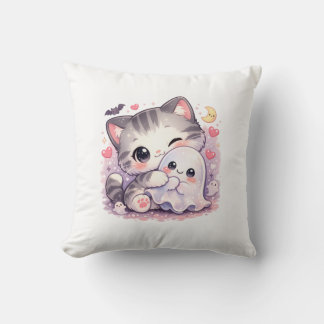 Kawaii spooky knuffel katje kussen