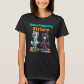 Kawaii Spooky Sisters Anime Chibi Halloween T-shirt (Voorkant)
