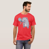 Kawaii Sports Pickleball Hippo retro T-shirt (Voorkant volledig)