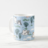 Kawaii Spring Cats Natuur Pattern Koffiemok (Voorkant links)