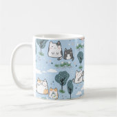 Kawaii Spring Cats Natuur Pattern Koffiemok (Links)