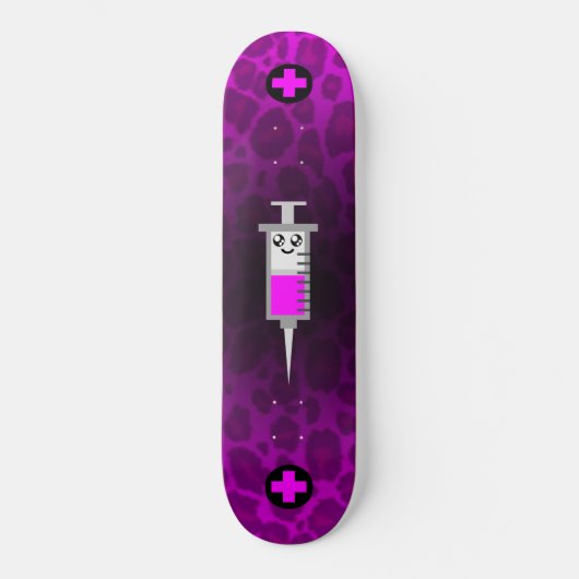 KAWAII SPUIT MEDISCHE KRUISROZE LUIPAARD DECK PERSOONLIJK SKATEBOARD (Voorkant)