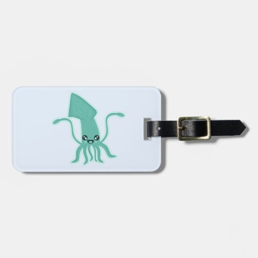 Kawaii Squid Bagagelabel (Voorkant horizontaal)
