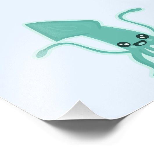 Kawaii Squid Foto Afdruk (Hoek)