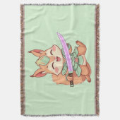 Kawaii Squirrel Samurai. Deken (Voorkant Verticaal)