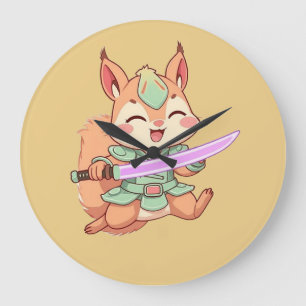 Kawaii Squirrel Samurai. Grote Klok