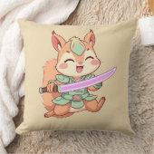 Kawaii Squirrel Samurai. Kussen (Deken)