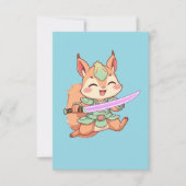Kawaii Squirrel Samurai. Notitiekaartje (Voorkant)